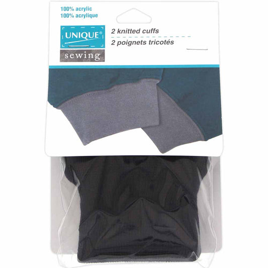 UNIQUE SEWING Child Knitted Cuffs – Navy — 2 pcs