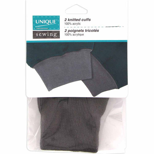 UNIQUE SEWING Child Knitted Cuffs – Grey — 2 pcs