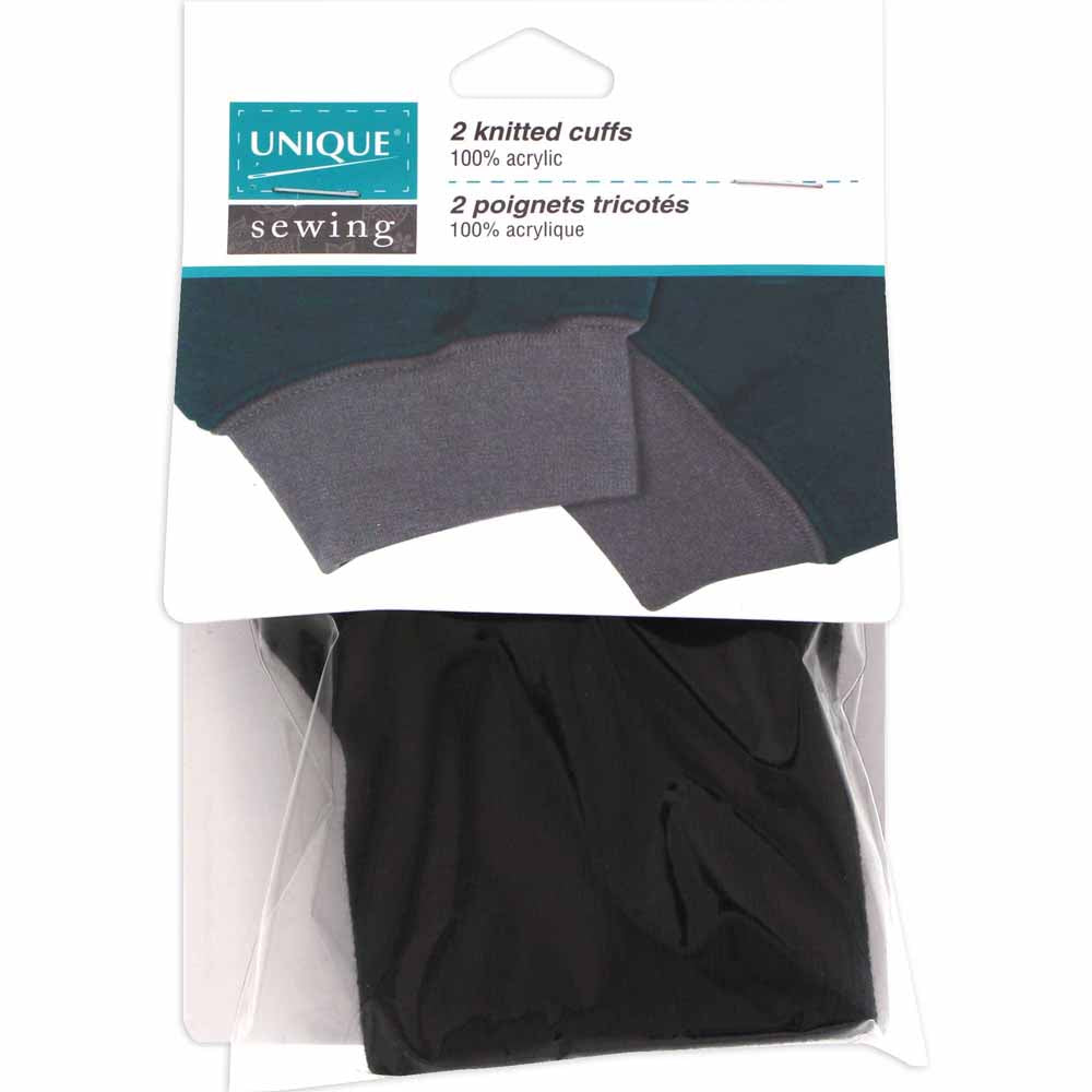 UNIQUE SEWING Knitted Cuffs — Navy, Adult, 2 pcs