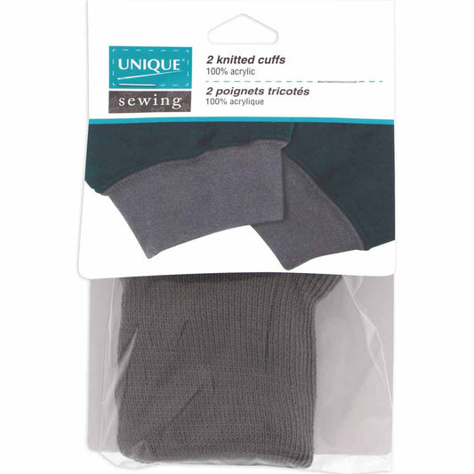 UNIQUE SEWING Knitted Cuffs – Grey — 2 pcs