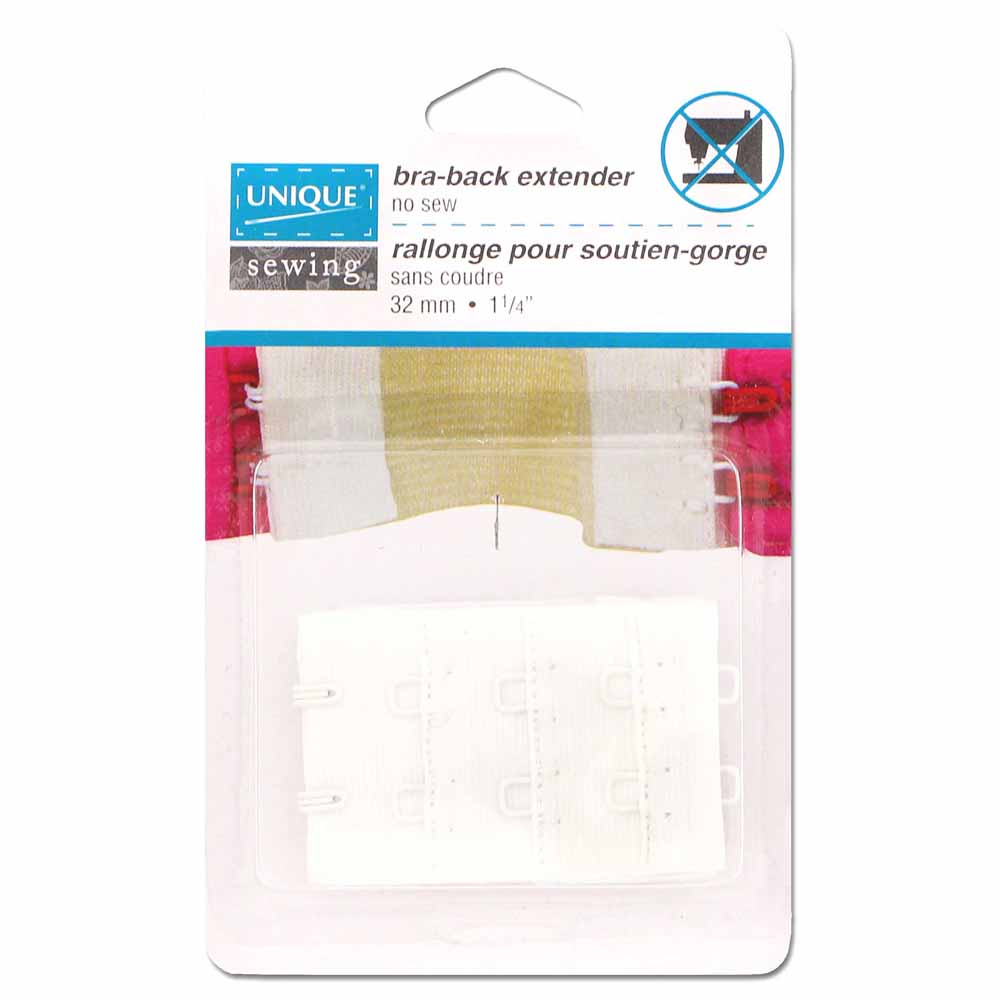 UNIQUE SEWING Bra Back Extender — 32mm — 32mm (1 1/4") — White