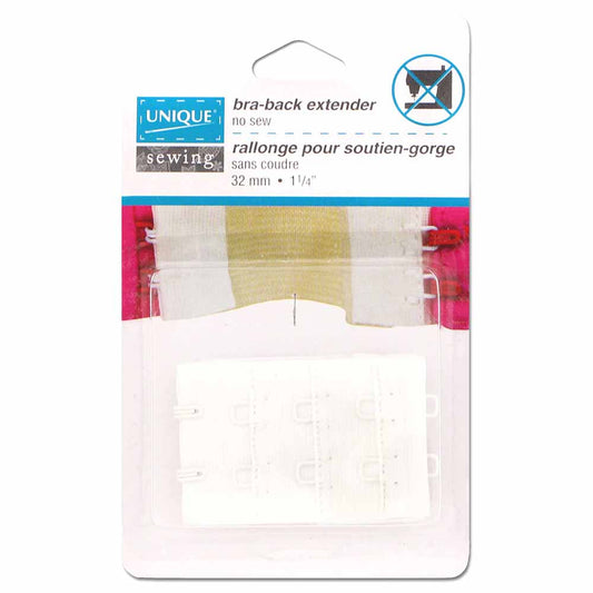 UNIQUE SEWING Bra Back Extender — 32mm — 32mm (1 1/4") — White