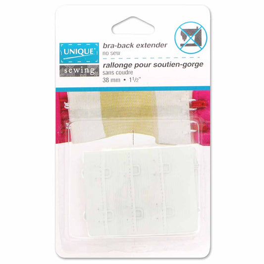 UNIQUE SEWING Bra‑Back Extender — White, 38 mm (1½″)
