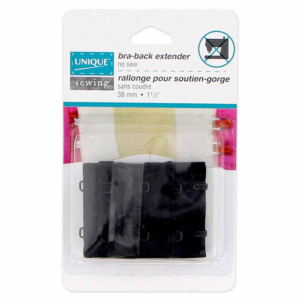 UNIQUE SEWING Bra-Back Extender – Black – 38 mm (1½″)