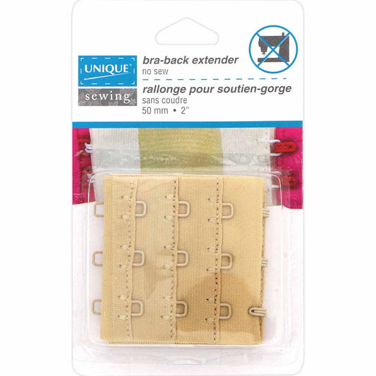 UNIQUE SEWING Bra‑Back Extender — Beige, 50 mm (2″)