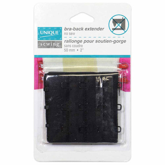 UNIQUE SEWING Bra-Back Extender – Black – 50 mm (2″)