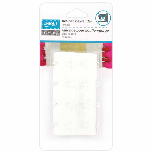 UNIQUE SEWING Bra Back Extender — 76mm — 76mm (3") — White
