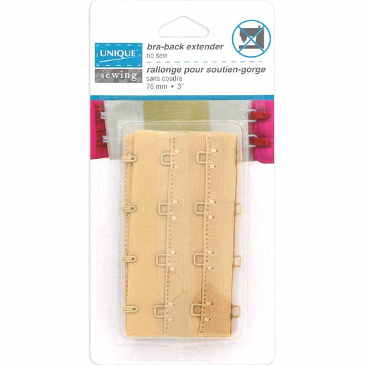 UNIQUE SEWING Bra Back Extender — 76mm — 76mm (3") — Beige