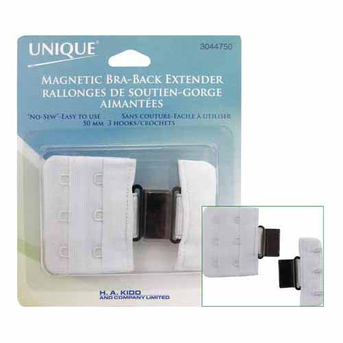 UNIQUE SEWING Magnetic Bra‑Back Extender — White, 50 mm (2″)