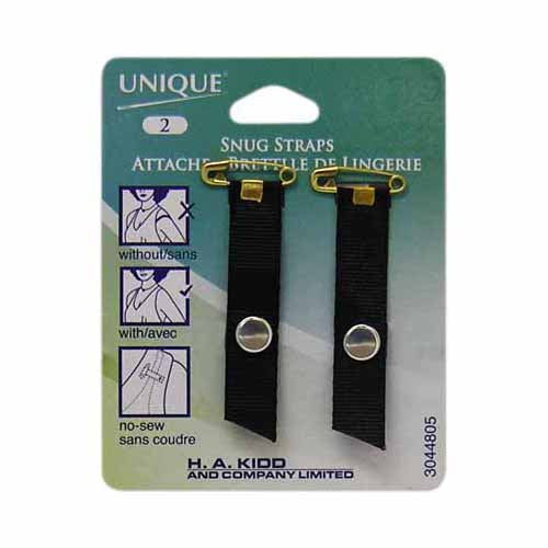 UNIQUE SEWING Snug Straps – Black – 10 mm (3/8") – 2 pcs