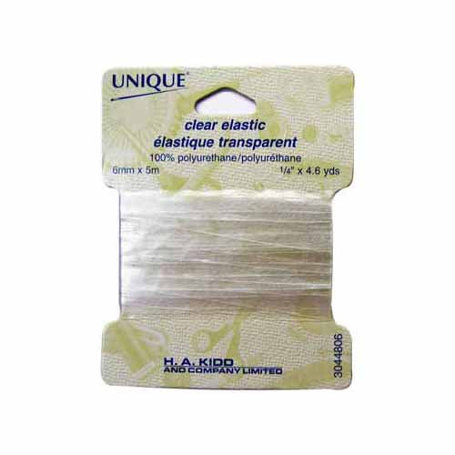 UNIQUE Clear Elastic – 6 mm × 5 m (¼" × 5.5 yd) – Transparent