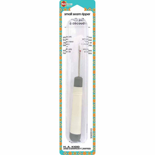 HEIRLOOM Small Seam Ripper — Ergonomic Grip — Grey and Cream
