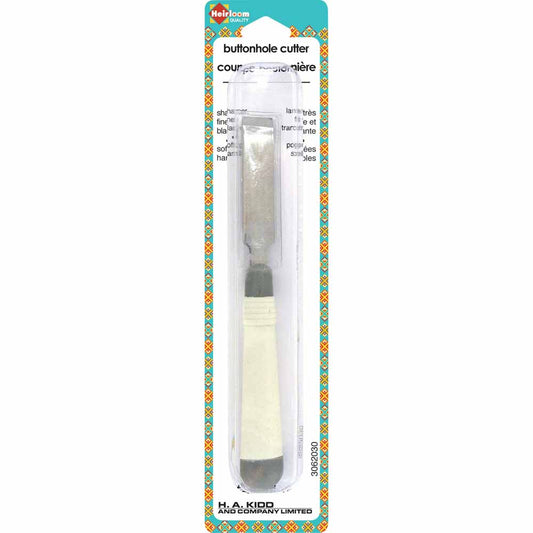 HEIRLOOM Buttonhole Cutter — Ergonomic Grip — Grey and Cream
