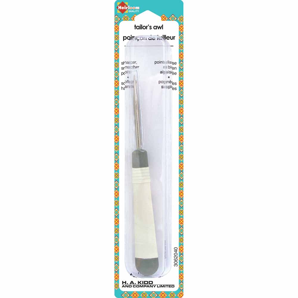 HEIRLOOM Tailor's Awl — Ergonomic Grip — Grey and Cream