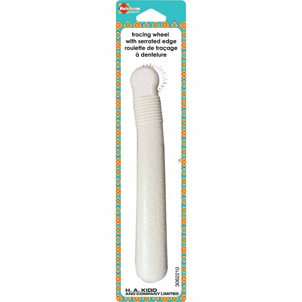 HEIRLOOM Tracing Wheel — Serrated Edge (White Handle)
