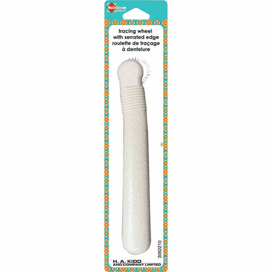HEIRLOOM Tracing Wheel — Serrated Edge (White Handle)