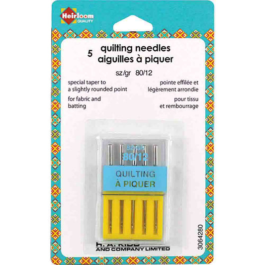 HEIRLOOM Machine Quilting Needles — Size 80/12