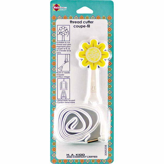 HEIRLOOM Thread Cutter with Built‑in Threader — Daisy Lanyard