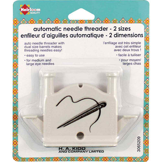 HEIRLOOM Auto Needle Threader — Dual‑Size Barrels