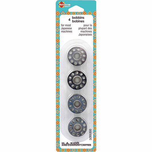 HEIRLOOM 10‑Hole Metal Bobbins – 4 pcs