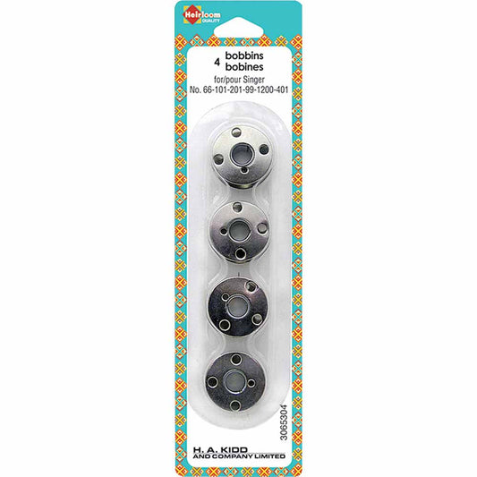 HEIRLOOM 4‑Hole Metal Bobbins – Singer‑Style