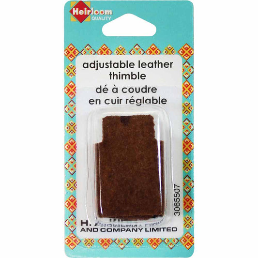HEIRLOOM Adjustable Leather Thimble – Reinforced Metal Tip