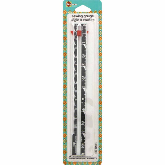 HEIRLOOM Sewing Gauge – Sliding Marker, 6" (15 cm)