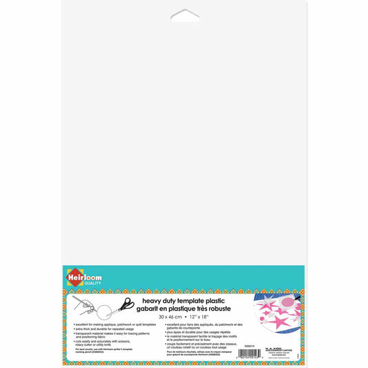 HEIRLOOM Heavy‑Duty Template Plastic – 30 × 46 cm (12″ × 18″)