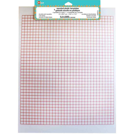 HEIRLOOM Assorted Plastic Templates – 21 × 29.7 cm (8¼″ × 11¾″), 6‑Pack