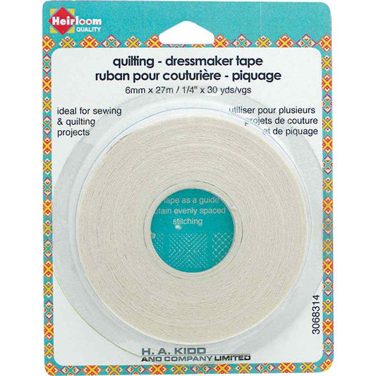 HEIRLOOM 1/4" Quilters’ Tape – 6 mm × 27 m (1/4" × 30 yd)