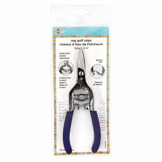 HEIRLOOM Rag Quilt Snips – Forged Stainless, Spring‑Action, 6½" (15.9 cm)