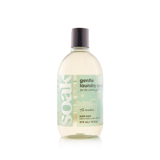 SOAK Laundry Soap Gentle No-Rinse 375 mL Wild Mint Bottle