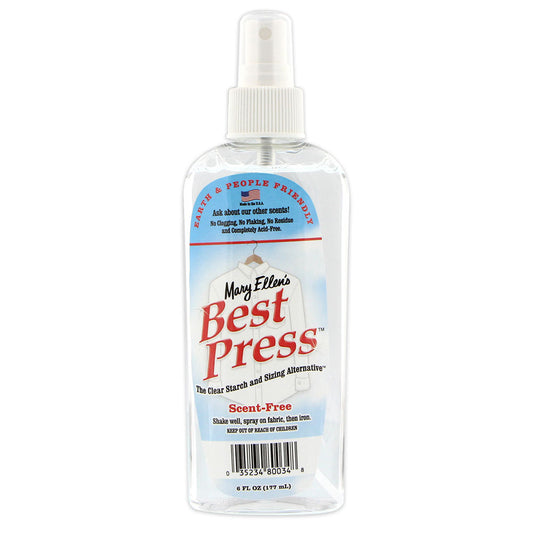 BEST PRESS Starch Alternative Spray – Scent Free, 177 mL (6 oz)