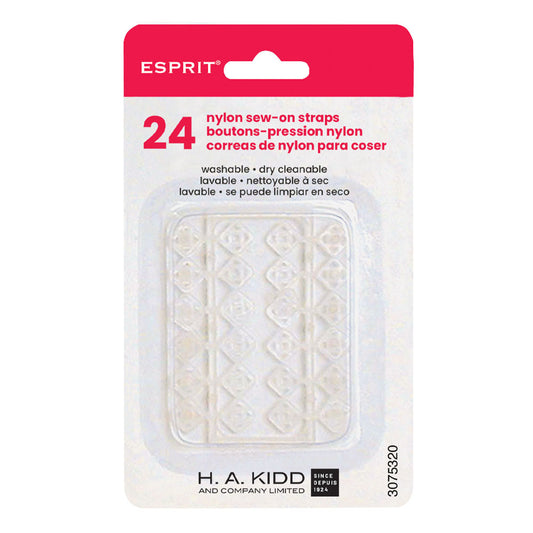 ESPRIT Nylon Sew‑On Snaps — 24 Sets