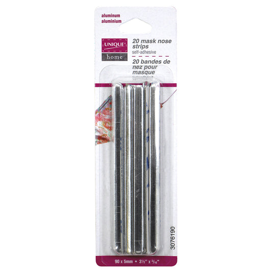 UNIQUE HOME Face Mask Nose Strips — Self‑Adhesive Aluminum — 20 pcs