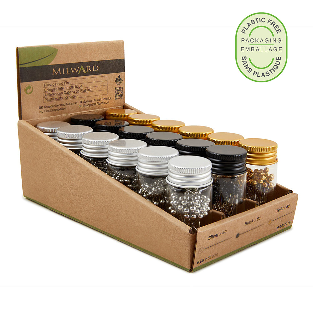 MILWARD Plastic Head Pins – Jar Display
