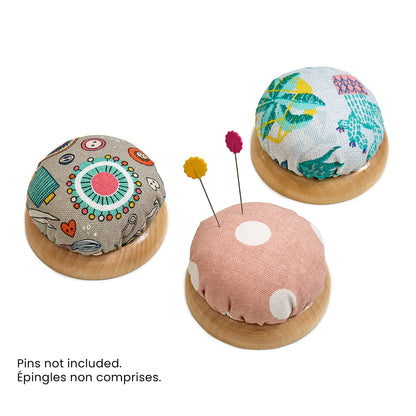 SEW TASTY Wooden Base Pincushion – 24 Pcs