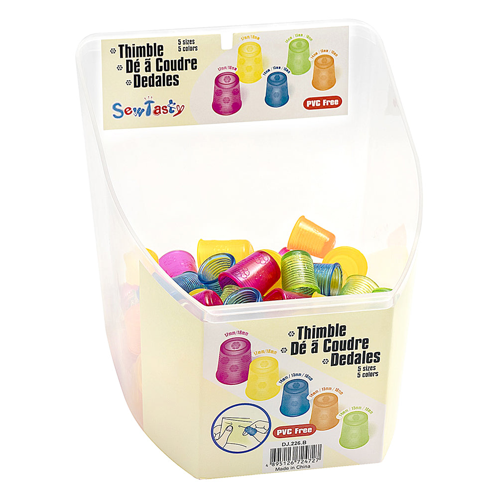 SEW TASTY Stitchers' Rubber Thimbles Sizes 14–18 100-Pc Display Jar