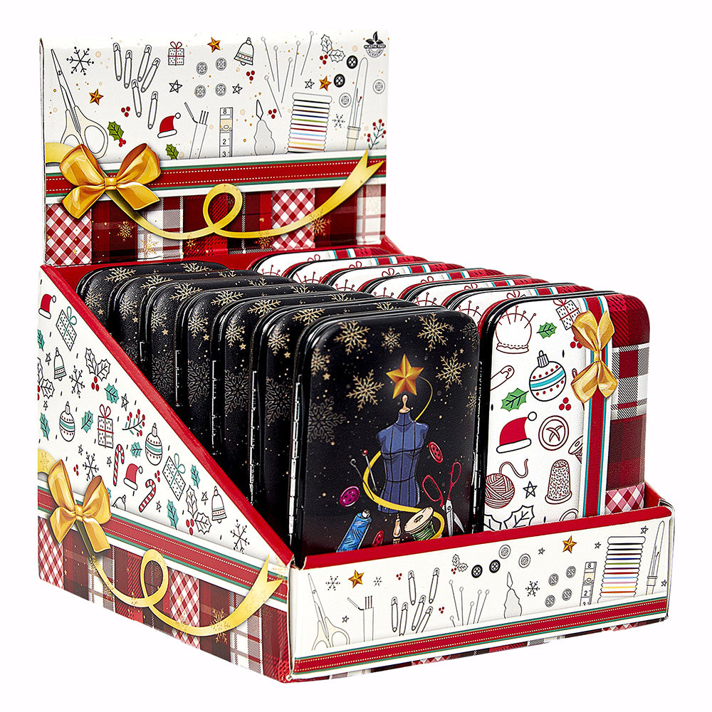 SEW TASTY Christmas Faux Leather Sewing Kit 14-Pc Display