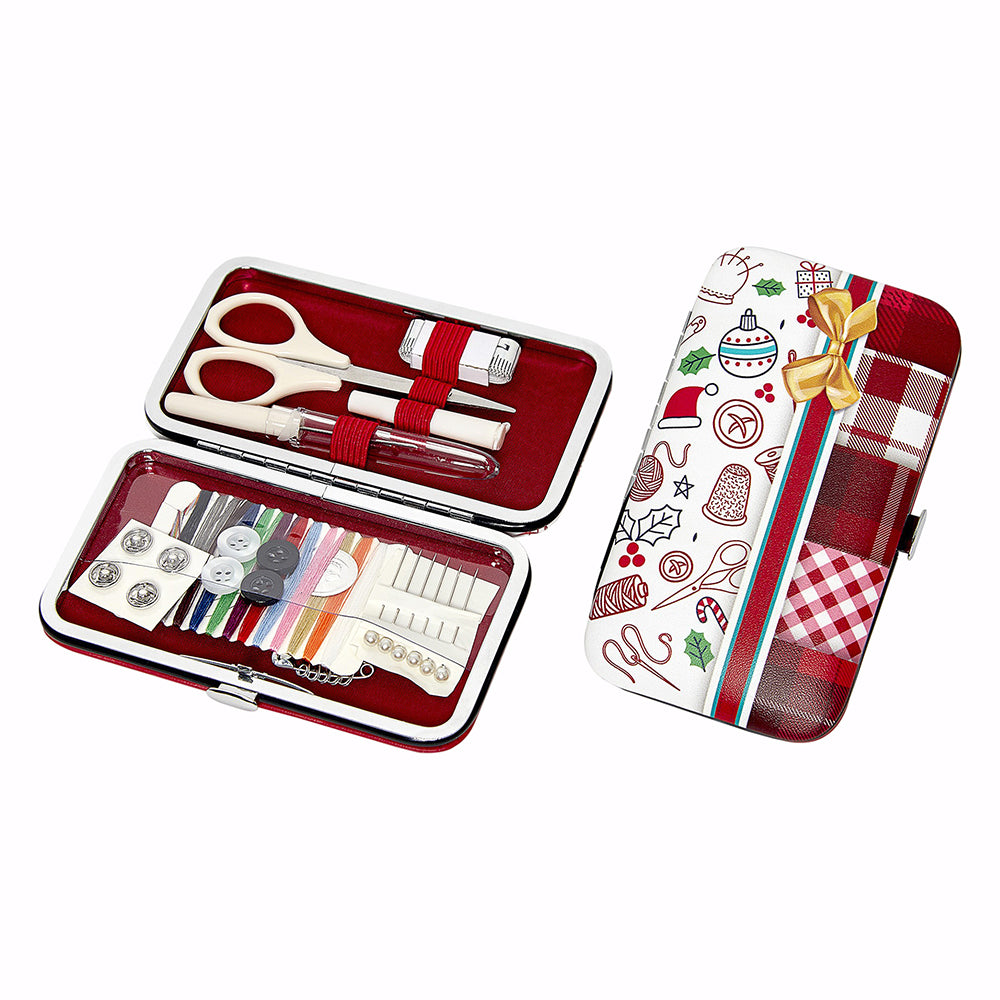 SEW TASTY Christmas Faux Leather Sewing Kit 14-Pc Display