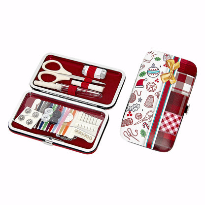 SEW TASTY Christmas Faux Leather Sewing Kit 14-Pc Display
