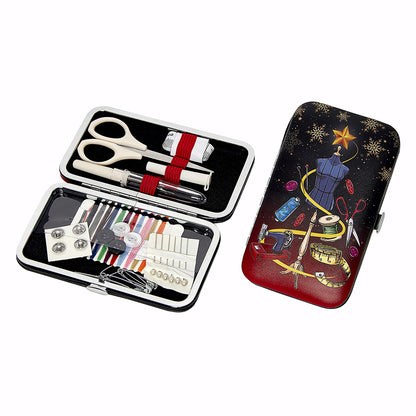SEW TASTY Christmas Faux Leather Sewing Kit 14-Pc Display