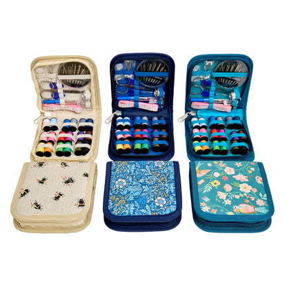 SEW TASTY Sewing Kit In Cotton Zip Case With Tape Measure 12-Pc Display