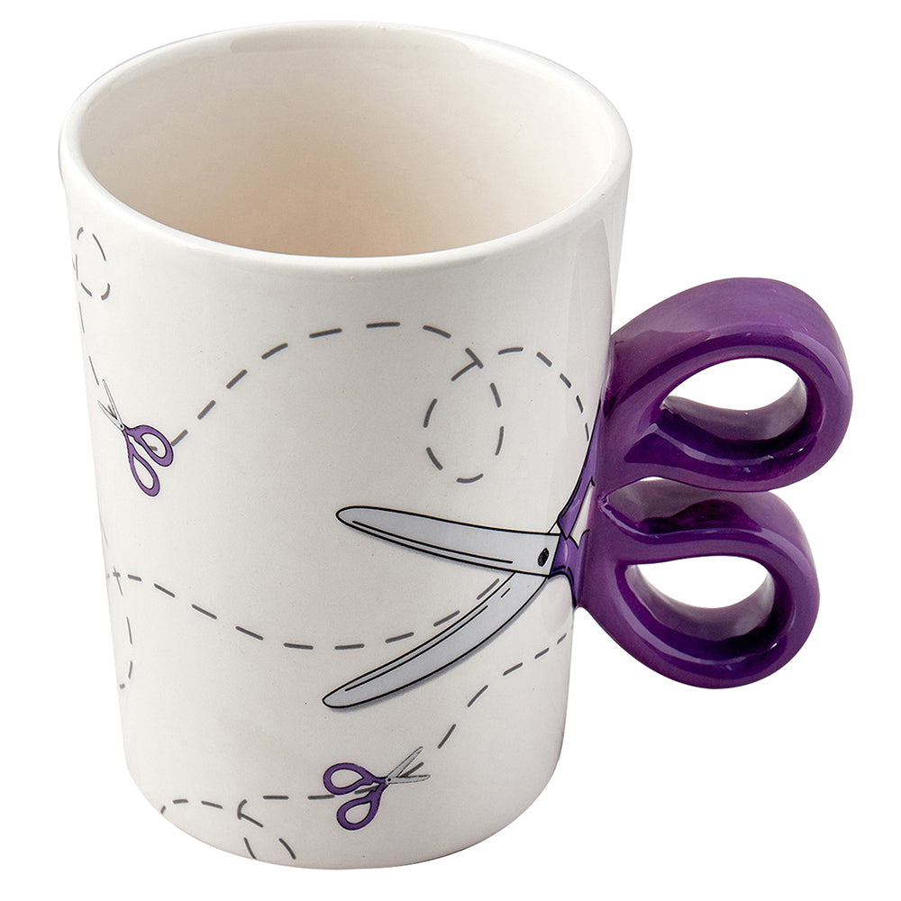 SEW TASTY Scissors Mug 13.5 fl oz / 400 mL Purple