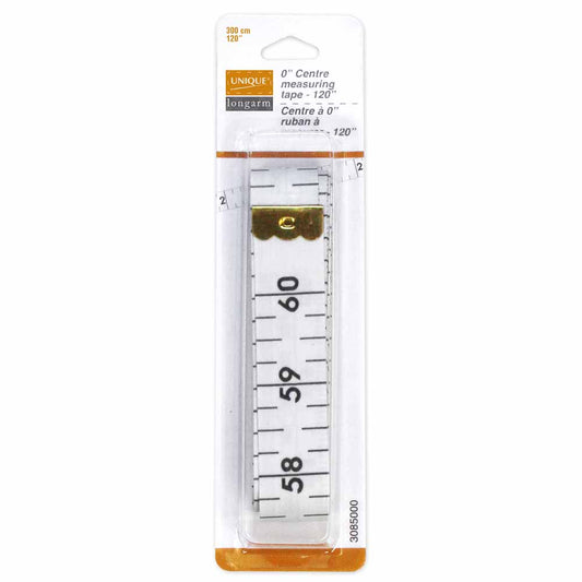 Unique Longarm Zero-Centre Tape Measure – 120″ × 5/8″ – Double-Sided Vinyl