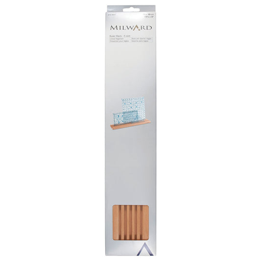 MILWARD Ruler Rack Large 5-Slot Beech Wood