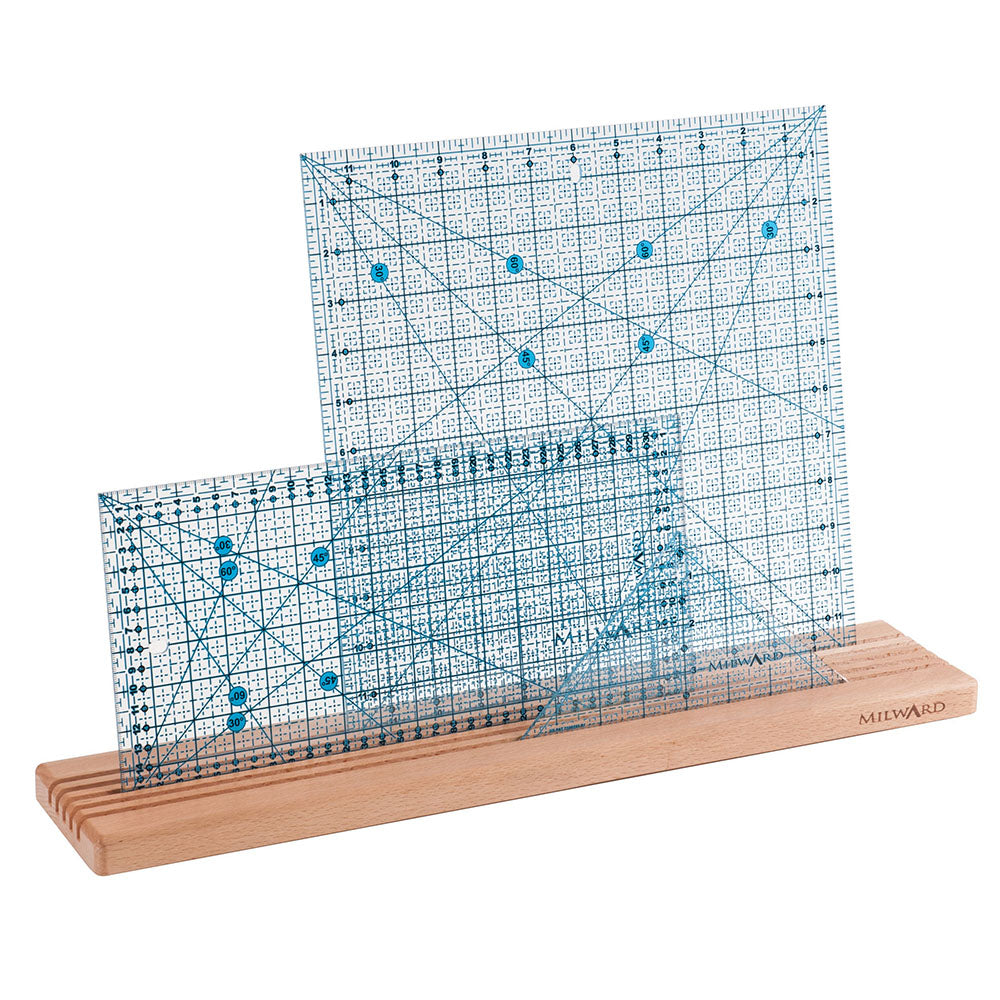MILWARD Ruler Rack Large 5-Slot Beech Wood