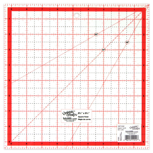 Sew Easy Square Ruler Quilting 9-1/2" X 9-1/2" (24.1 X 24.1 Cm)