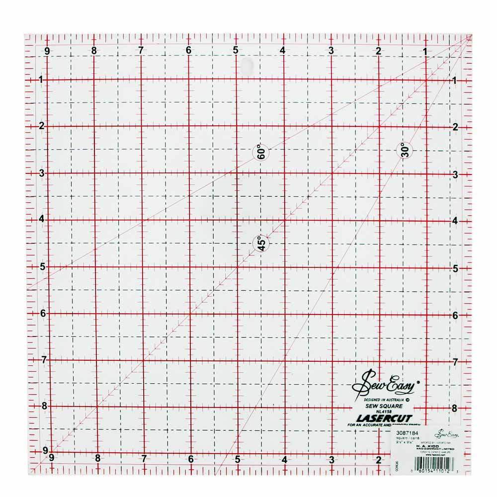 Sew Easy Square Ruler Quilting 9-1/2" X 9-1/2" (24.1 X 24.1 Cm)