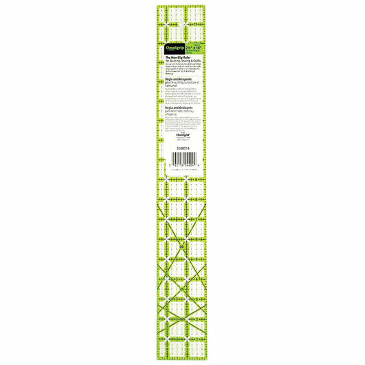 OMNIGRIP Ruler Neon 2-1/2" X 18" (6.3 X 45.7 Cm)